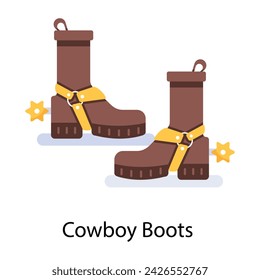 Grab this flat icon of cowboy boots 