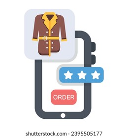Grab this flat icon depicting mobile shopping 