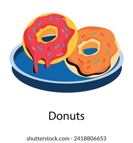 Grab this flat icon of donuts 