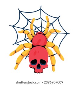 Grab this flat icon of a halloween spider 