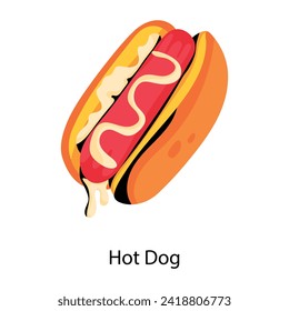 Grab this flat icon of hot dog 