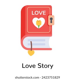 Grab this flat icon of love story 