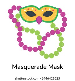 Grab this flat icon of masquerade mask 