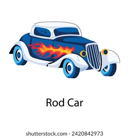 Agarra este icono plano de un coche de vara 