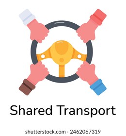 Grab this flat icon of shared transport 