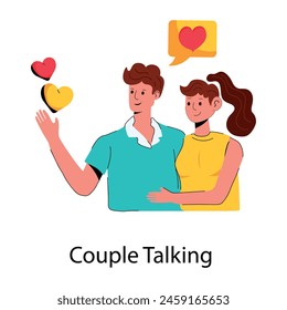 Grab this flat icon showing couple talking 