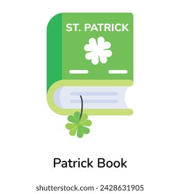 Schnappen Sie sich diese flache Ikone des St. Patrick Buches 