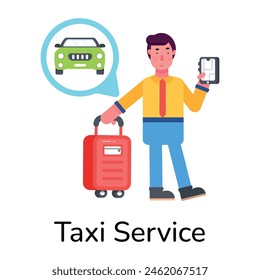 Grab this flat icon of taxi service 