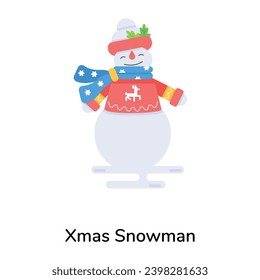 Grab this flat icon of xmas snowman 