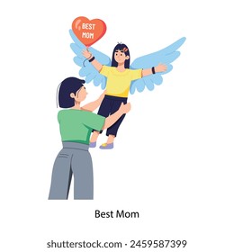 Grab this flat illustration of best mom 