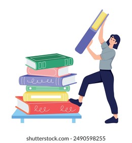 Grab this flat illustration of putting books 