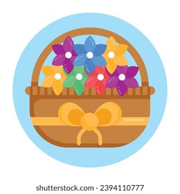 Grab this flat rounded lovely gift icon 