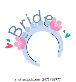 Grab this flat sticker of bridal headband