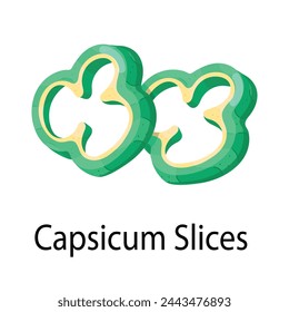 Grab this flat sticker of capsicum slices