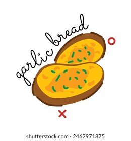 Grab this flat sticker of garlic bread 