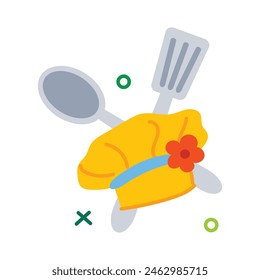 Grab this flat sticker of kitchen tools