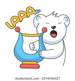 Grab this flat sticker of lyre music 