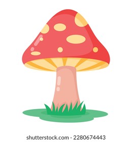 Agarra esta pegatina plana de seta roja 