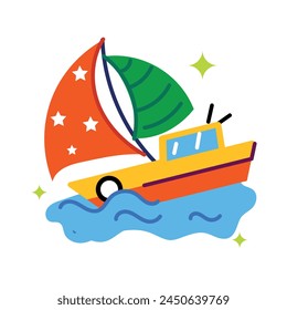 Grab this flat sticker of a sailboat 