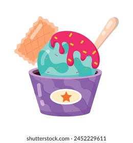 Grab this flat sticker showing sundae cup