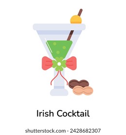 Grab this flat style icon of irish cocktail 