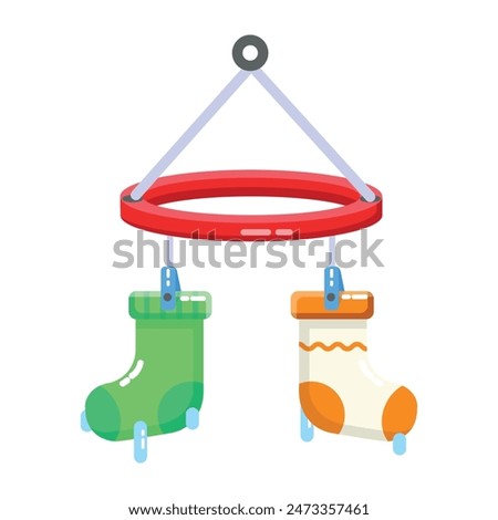 Grab this flat style icon of wet socks 