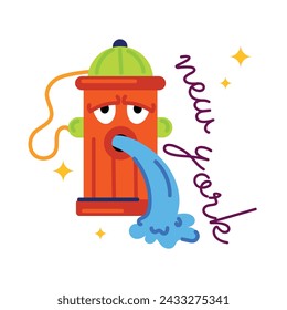 Grab this flat typographic sticker of water hydrant 