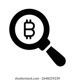 Dieses Symbol der Bitcoin-Suchlupe erfassen