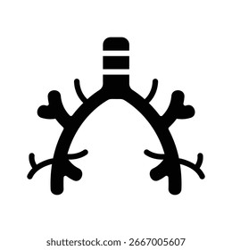Grab this glyph icon of bronchus system