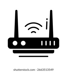 Agarra este icono de glifo de un módem de Internet compacto