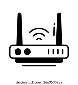 Agarra este icono de glifo de un módem de Internet compacto