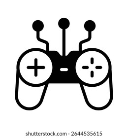 Grab this glyph icon of digital gamepad controller