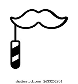 Grab this glyph icon of fake mustache for fun