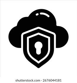 Agarra este icono de glifo de la nube altamente segura