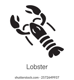 Grab this glyph icon of a lobster 