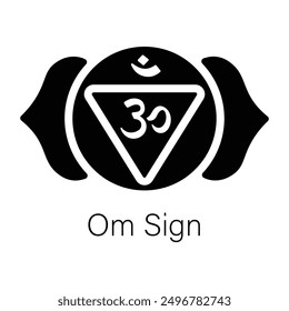 Grab this glyph icon of om sign 