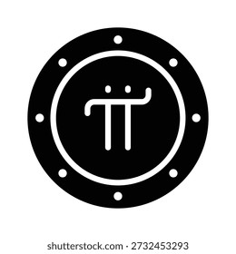 Greifen Sie diese Glyphe Symbol von pi Münze ist editierbar Design
