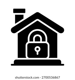 Greifen Sie dieses Symbol für sicheres Haus mit Schloss