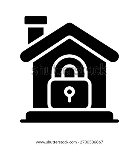 Grab this glyph icon for secure house with lock
