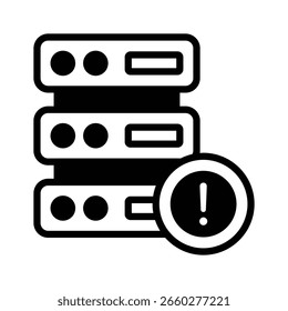 Agarra este icono de glifo del mensaje de advertencia del servidor
