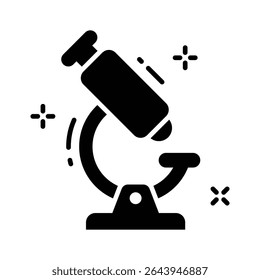 Grab this glyph icon showing microscope research tool