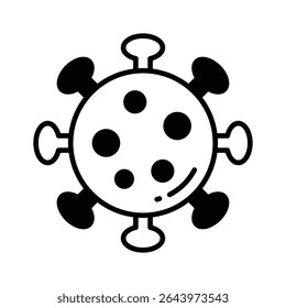 Grab this glyph icon of virus with molecular detail