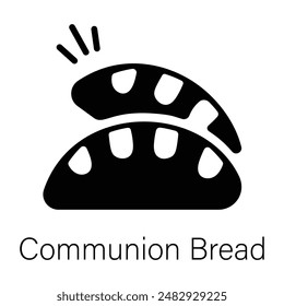 Grab this glyph style icon of communion bread 