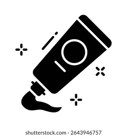 Grab this glyph style icon of ointment tube with cream