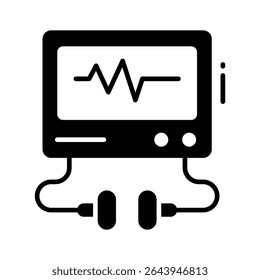 Grab this glyph style icon for defibrillator machine panel