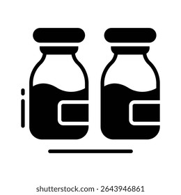 Grab this glyph style icon of syrup bottles together