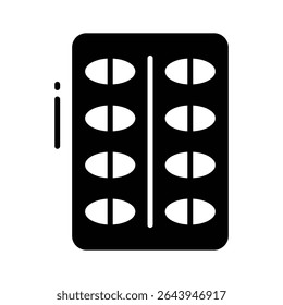 Grab this glyph style icon showing drug blister