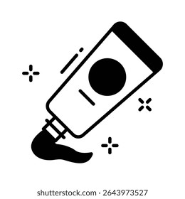 Grab this glyph style icon of ointment tube with cream