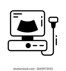 Grab this glyph style icon of ultrasound machine display