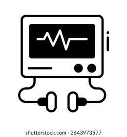 Grab this glyph style icon for defibrillator machine panel
